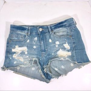 Aeropostale Denim High Waisted Shorts Bleached 6
